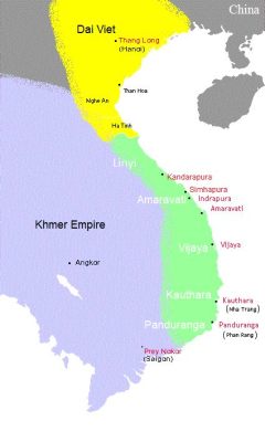  Vuoden 248 jaa. Khmerstisoidun Cham-imperiumin nousu Indokiinan etelärannikolla: Kiinan dynastian vaikutus, hindulaisuuden leviämiseen ja merikaupan kasvuun